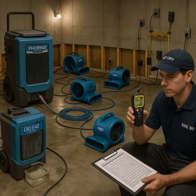 Structural Drying and Dehumidification process in Progress, PA